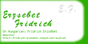 erzsebet fridrich business card